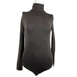 S  Wolford Opaque Naturel Turtleneck Austria Brown Body Suit Vintage